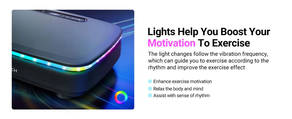 MERACH Vibration Plate Exercise Machine with Light Whole Body Workout Power Vibrate Platform Vibration Plate Lymphatic Drainage