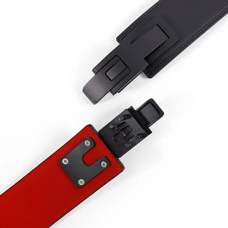 1pc Powerlifting Lever Belt Cowhide Leather Heavy Duty Weightlifting Waist Support Gym Squat Deadlift Training Back Protector