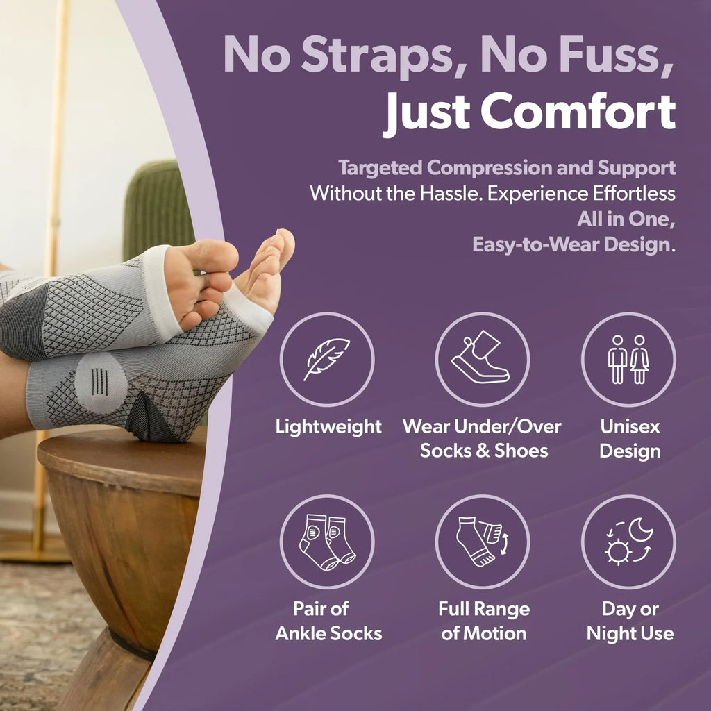 1Pair Compression Socks,Compression Foot Sleeves with Arch And Support,Open-Toe Design Neuropathy Socks