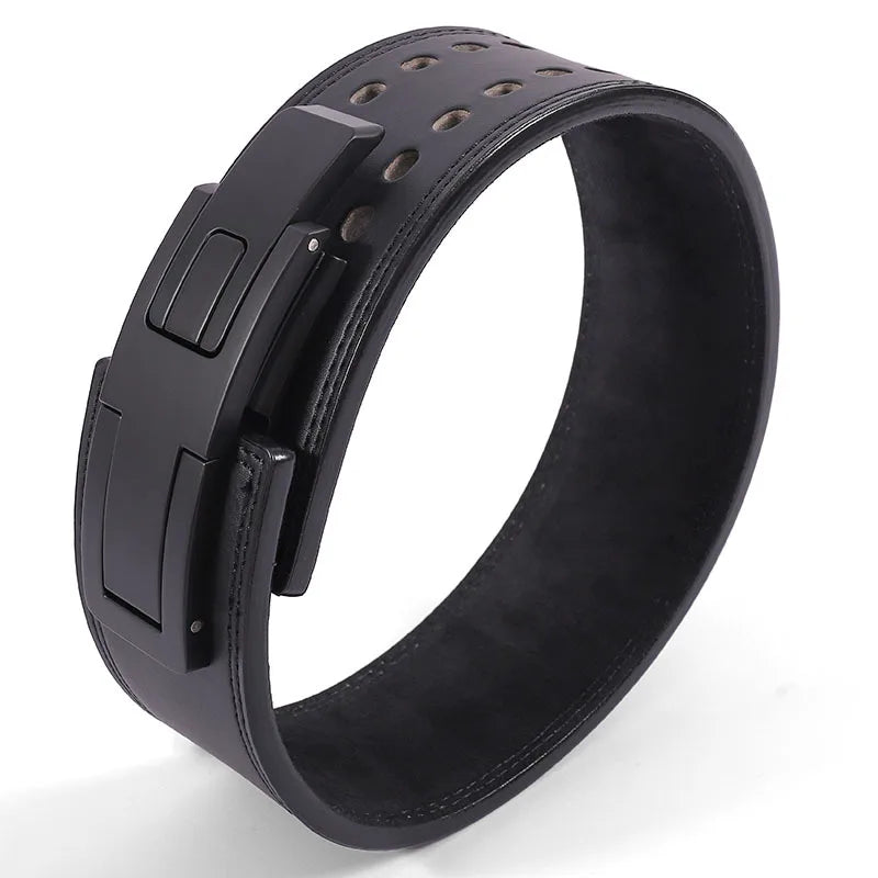 1pc Powerlifting Lever Belt Cowhide Leather Heavy Duty Weightlifting Waist Support Gym Squat Deadlift Training Back Protector
