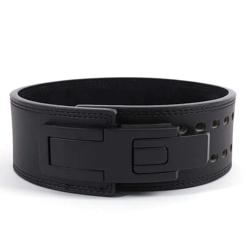 1pc Powerlifting Lever Belt Cowhide Leather Heavy Duty Weightlifting Waist Support Gym Squat Deadlift Training Back Protector