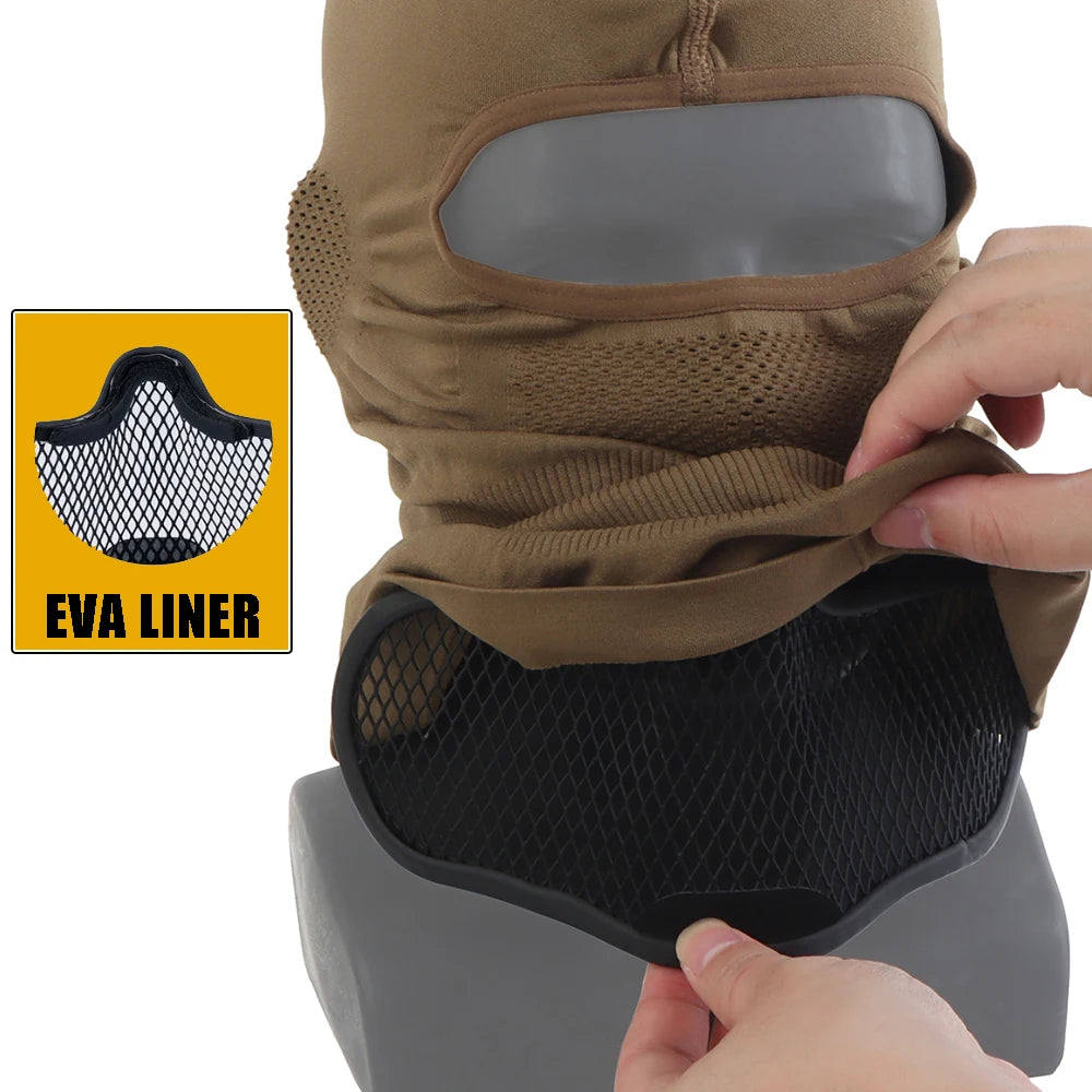 Tactical Venom Balaclava V1, Breathable Elastic Full Face Mask with Steel Mesh Protection for Airsoft Paintball Hunting Gear