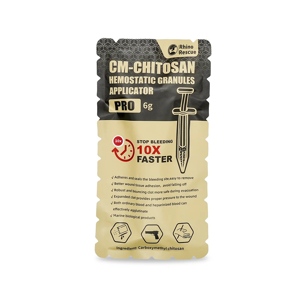 RHINO RESCUE Chitosan Hemostatic Powder Granular 6g/15g Hemostatic Granules Wound Dressing for Fast Bleed Control For Camping