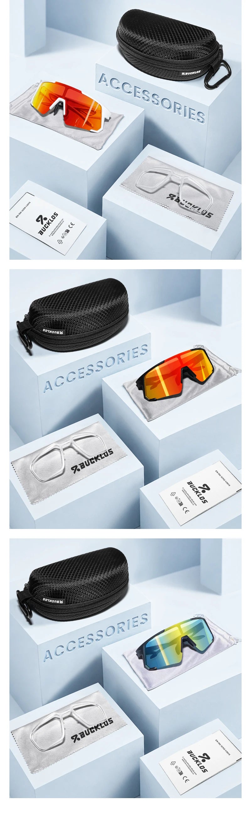 BUCKLOS Polarized Cycling Glasses UV400 Outdoor Sports Sunglasses Men Women MTB Cycling Goggles Road Bike Eyewear