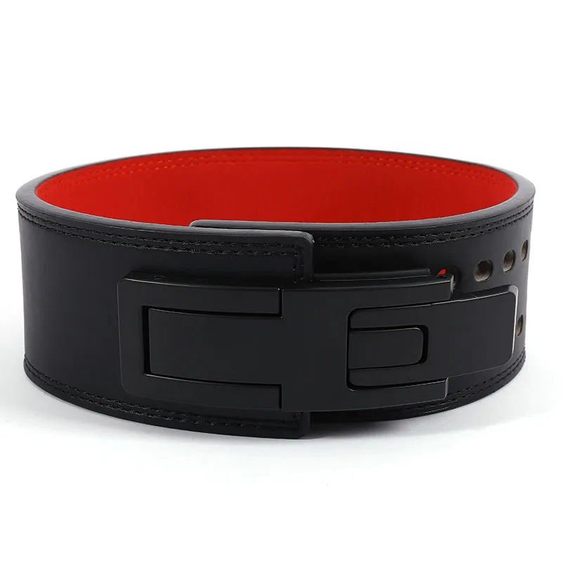 1pc Powerlifting Lever Belt Cowhide Leather Heavy Duty Weightlifting Waist Support Gym Squat Deadlift Training Back Protector
