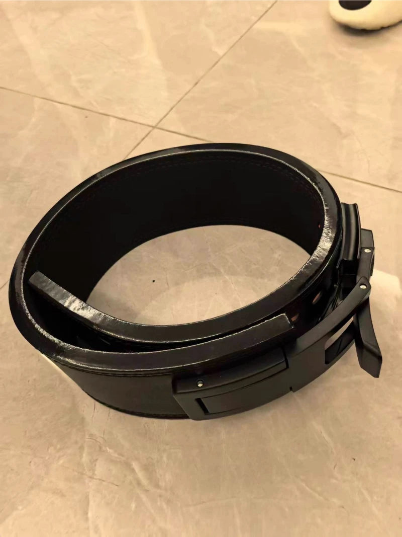 1pc Powerlifting Lever Belt Cowhide Leather Heavy Duty Weightlifting Waist Support Gym Squat Deadlift Training Back Protector