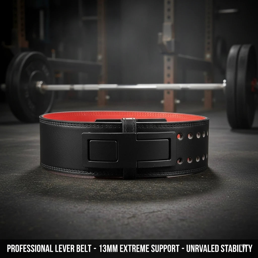 1pc Powerlifting Lever Belt Cowhide Leather Heavy Duty Weightlifting Waist Support Gym Squat Deadlift Training Back Protector