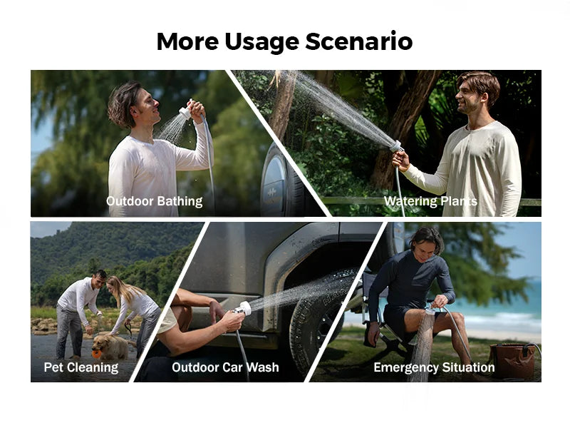 FLEXTAIL Outdoor Camping Shower Portable without Box Electric Shower Pump IPX7 Waterproof for Outdoor Shower, Car Wash, Dishwash