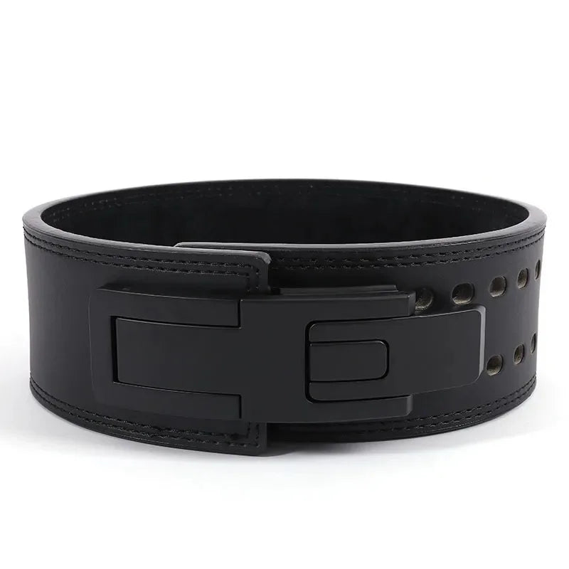 1pc Powerlifting Lever Belt Cowhide Leather Heavy Duty Weightlifting Waist Support Gym Squat Deadlift Training Back Protector