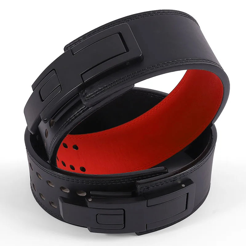 1pc Powerlifting Lever Belt Cowhide Leather Heavy Duty Weightlifting Waist Support Gym Squat Deadlift Training Back Protector